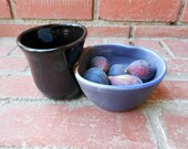 Amethyst Matte Purple and Black Tidbit Bowls