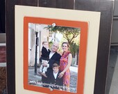 Distressed Picture Frame 8x10 with Double Wood Mats  Dark Brown & Burnt Coral