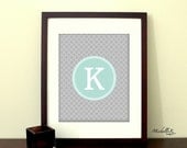 8"x10" Customizable Printable Art - "Quatrefoil Monogram" - Choose your color - also available in 5"x7"