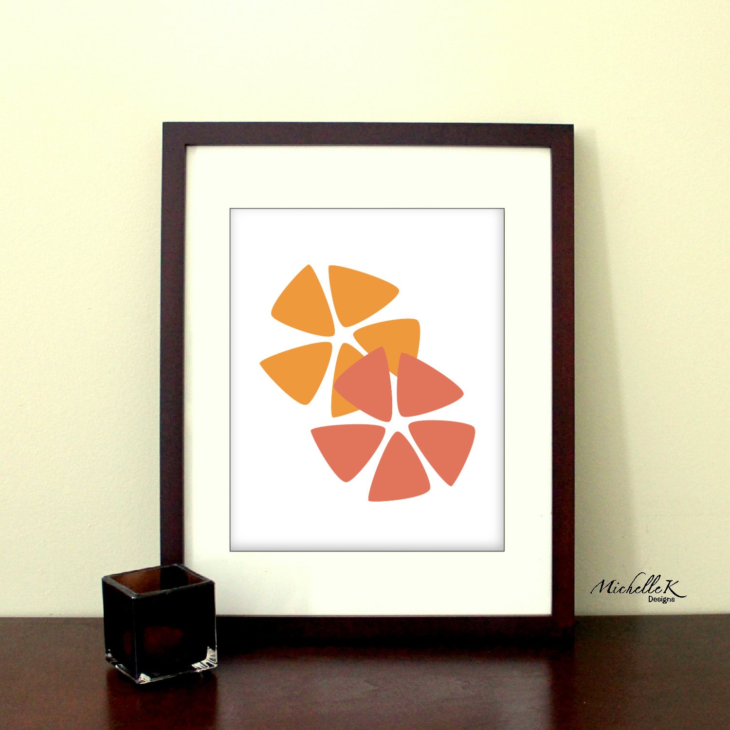 8"x10" Printable Art - "Citrus" - in Orange & Salmon - Available as an Instant Download