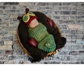 Newborn Very Baby Caterpillar Crochet Hat And Cocoon Photo Prop Set Preemie Infant