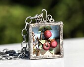Miniature Red Apples Diorama Necklace Soldered
