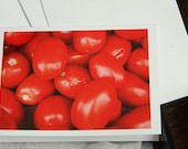Red As A Tomato - Set of 4 Tomato Cards Blank Inside Glossy Vibrant Color 4x5.5"