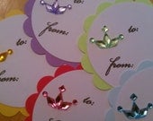 Princess Christmas, Holiday, Birthday gift tags - set of 5