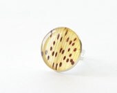 Real Tiger lily sunny yellow ring big - safari leopard print ring lily petals