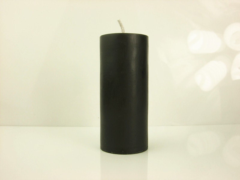 Pillar candle Handmade unscented black candle Parrafin wax candle for wedding, home decor and daily use - dermusensohn2000