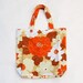 craft hobby bag, vintage fabric tote, multi purpose carryall, gift for her under 50 by greenbugmarketplace