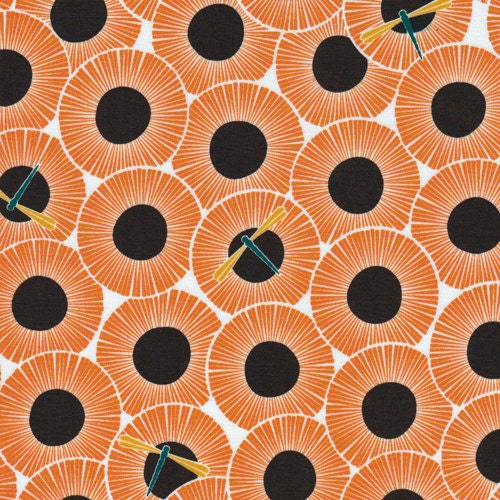 CLOUD 9 Fabrics - Michelle Engel Bencsko - Across the Pond - Aster in Pumpkin (1 Yard)