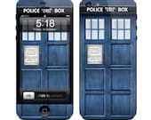Apple iPhone 5 Decal Skin Cover - Police Public Call Box GLOSSY MATTE LEATHER option
