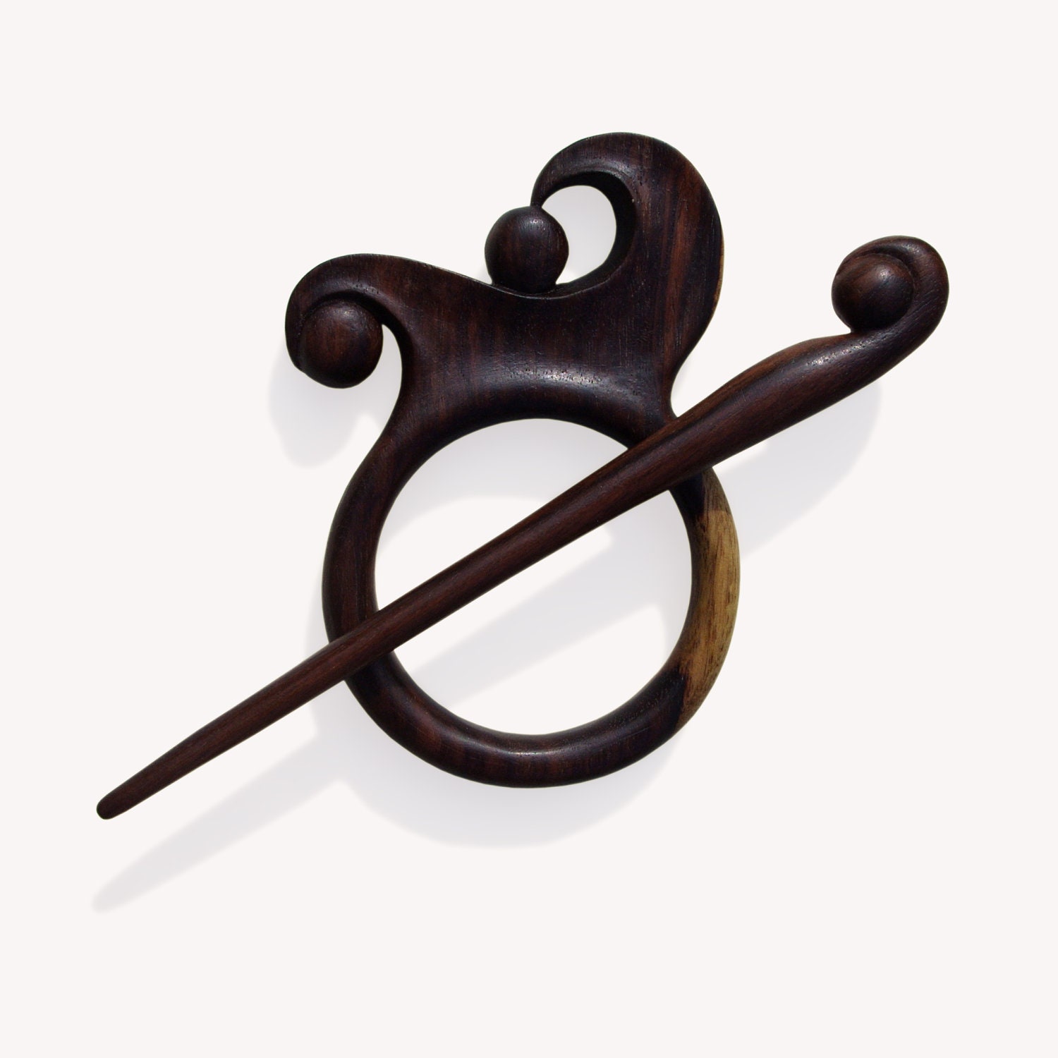 Wooden Barrette Hair Stick Hair slider Hair Pin Wood Carving MariyaArts