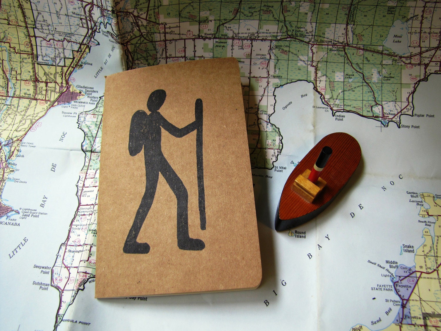 Hiking Guy - Moleskine lined journal with inner pocket - Small Travel Journal - craft notebook. free gift tag. outdoor notebook.
