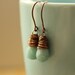 Amazonite copper wire wrap earrings sky blue oxidized antiqued--"Earth and Sky"