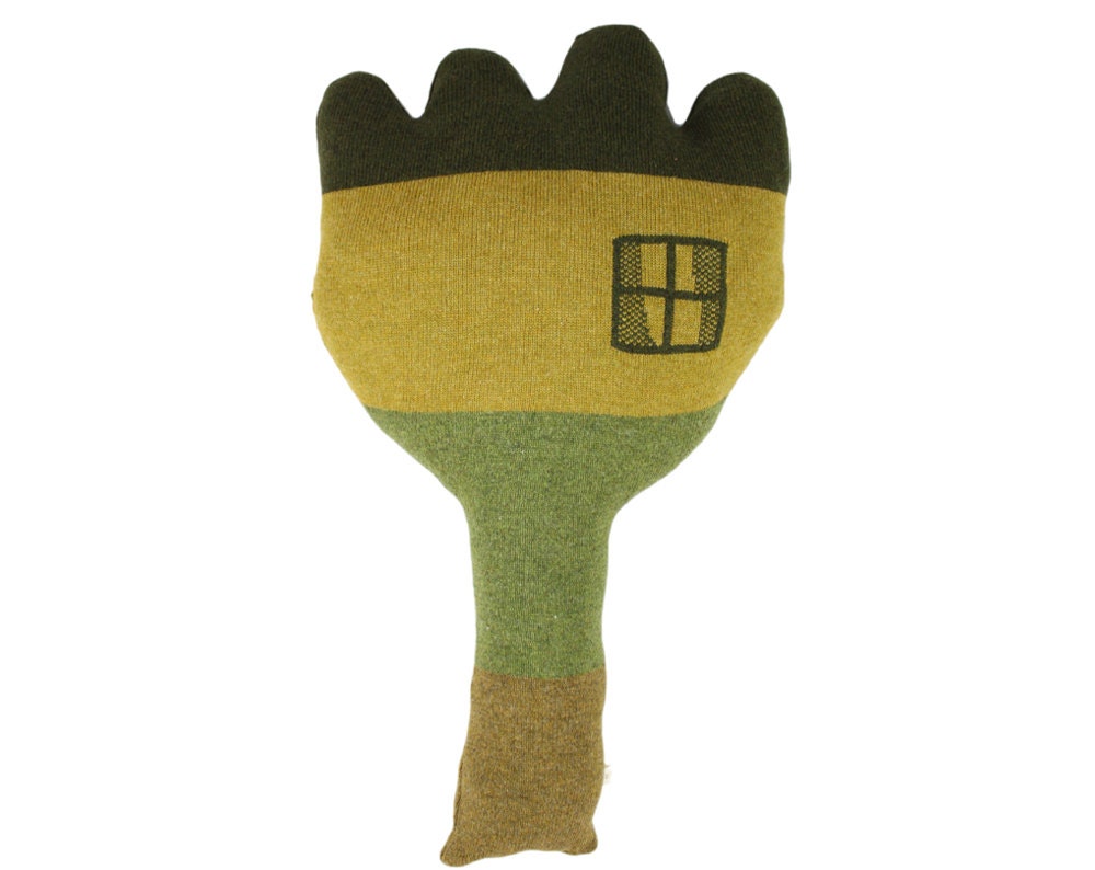 Green FLOWER shaped pillow - large, in 4 shades of green