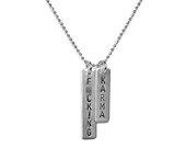 F...cking Karma / words on silver tags necklace (MS08)