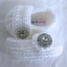 Baby Girl Infant Shoes / Slippers / Booties - White & Jewel - YOUR choice size - (newborn - 12 months) - photo prop - crochet