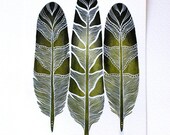 Feather Watercolor Painting - 8x10 Archival Print - Mavi Feathers