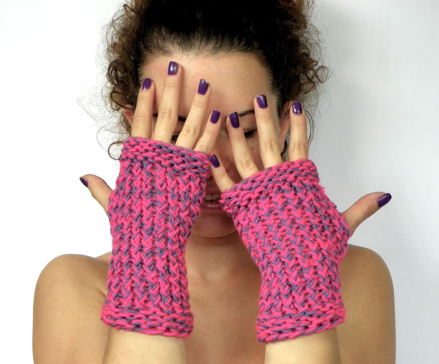 Pink Fingerless Gloves