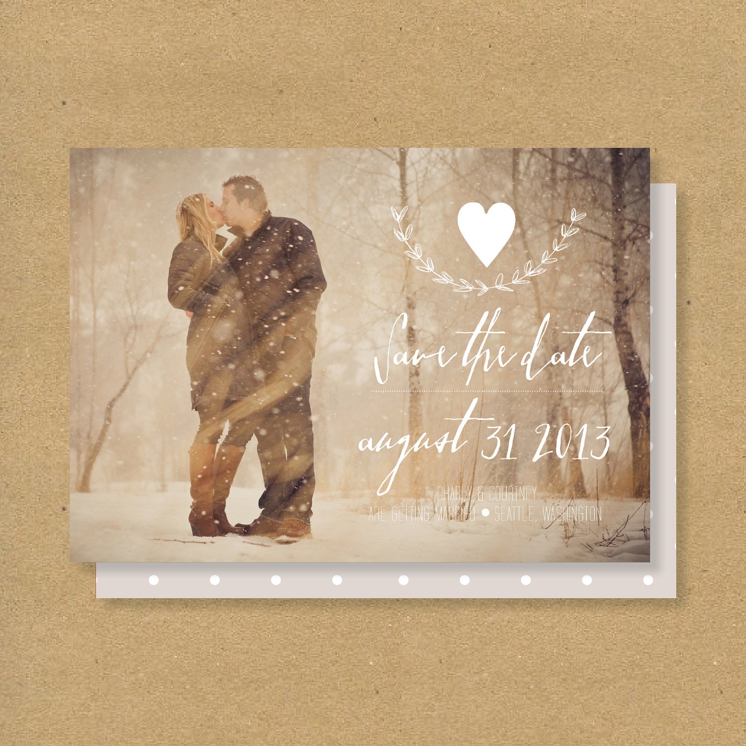 Calligraphy Save the Date Cards -- Printable -- Double Sided or Postcard