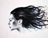 WIND BLOWN ART Reproduction piece 4 X 6 inch on Arches Handmade paper.