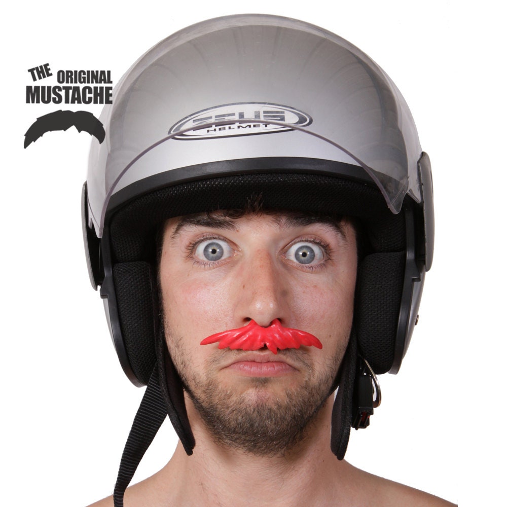 Mustache- RED- Rubber- Funny- costume- Halloween- Accessories- Gag gift