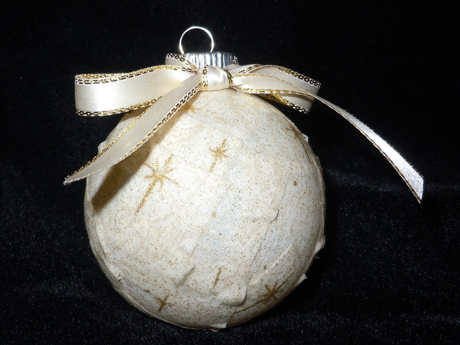 North Star Decoupage Glass Ornament