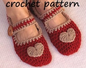 Mary Jane Slippers Crochet Pattern PDF,Easy, Great for Beginners, Shoes Crochet Pattern Slippers,  Pattern No. 22