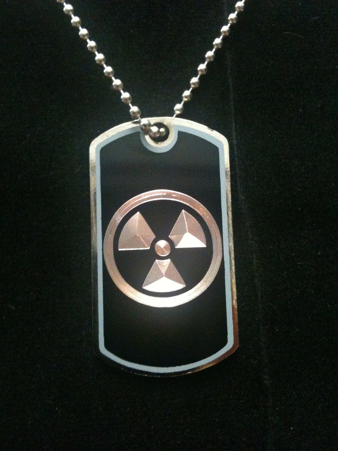 Nuclear Symbol Dog Tag Necklace