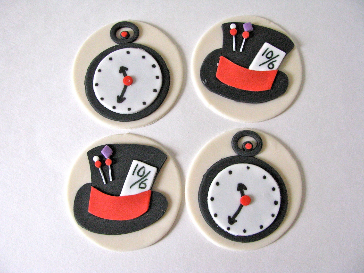 Mad Hatter Pocketwatch Cupcake Topper Set