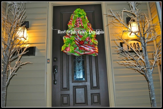 Large Christmas Tree Wreath, Christmas Tree, Christmas Tree Wreath, Wreath, Deco Mesh Wreath, Holiday Wreath, Decoration
