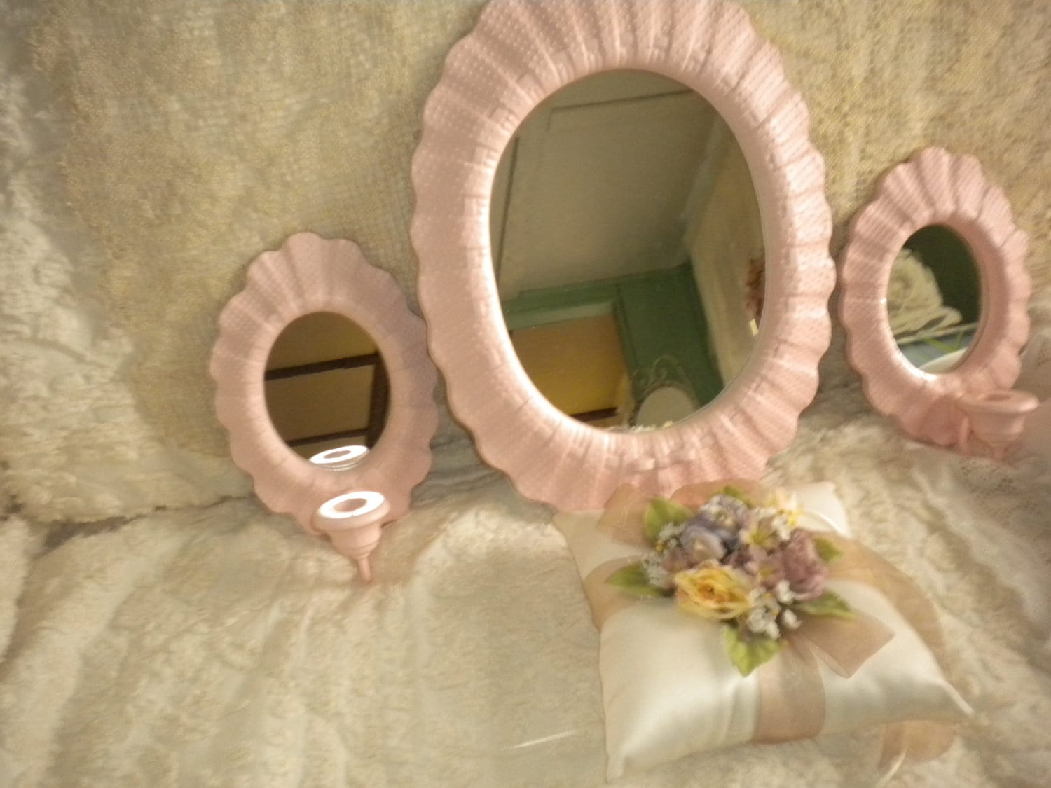 SALELovely 3 piece Mirror Sconce SetShabby by HitOrMissTreasures