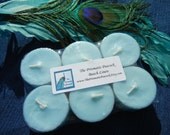 Handmade Beach Linen Scented Soy Tea Lights Candles 6pk