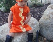 Spring Dress, Orange Ruffle Dress, Easter Dress for Girls in Orange and Yellow