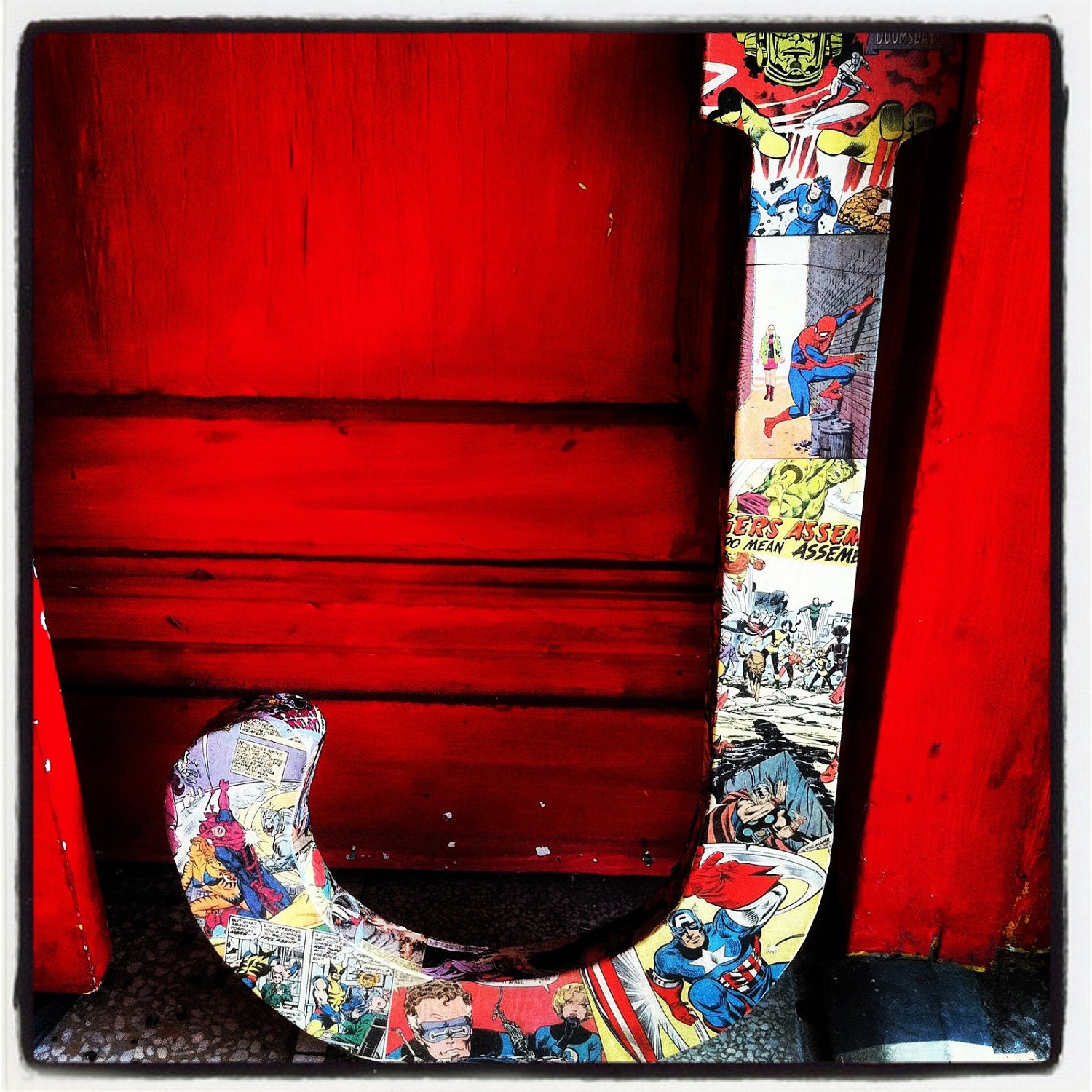 1 Large Custom Letter Vintage Comic Superhero. Avengers, Batman, Deadpool, Spiderman, Hulk, Superman, Thor, X-Men, Fantastic 4, etc.