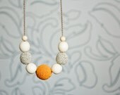 Choose Your Color - Petite Linen Nursing / Babywearing / Breastfeeding Necklace, Wood Jewelry