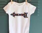 Navy Floral Arrow Applique Onesie