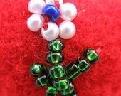Tiny beaded heart ornament glass beads