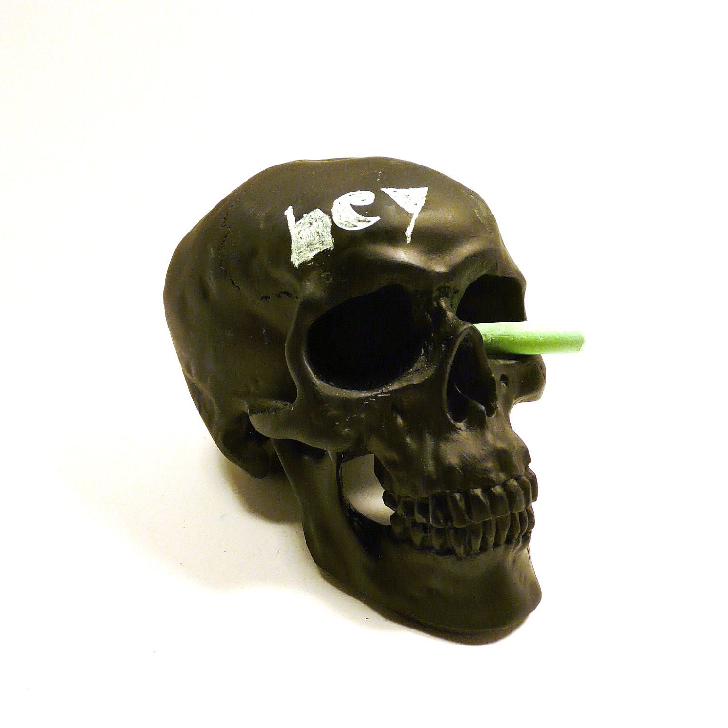 chalkboard skull, home office, skull decor, upcycled, kids decor, eclectic home decor, chalk board