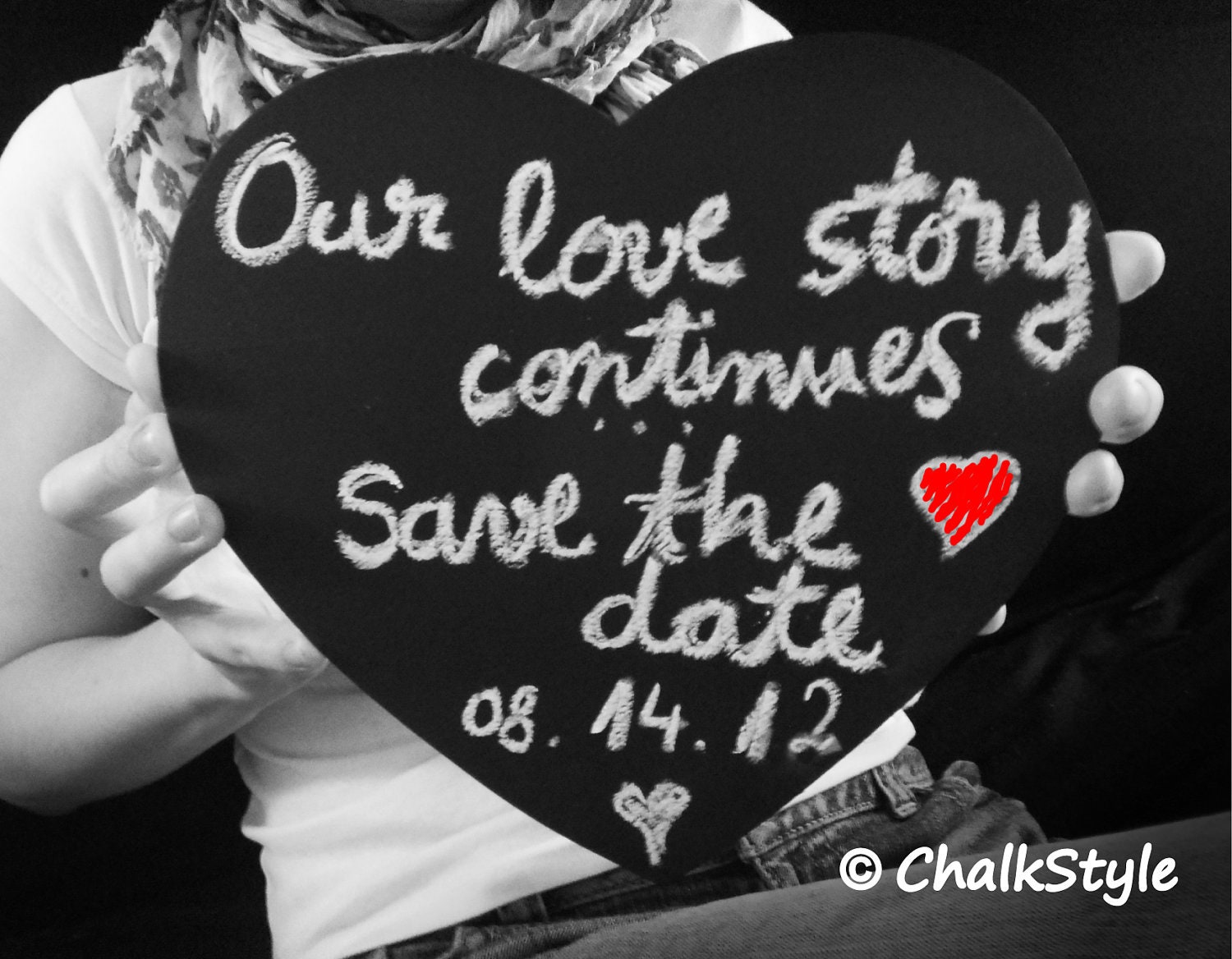 Large CHALKBOARD PHOTO PROP Heart Chalk Board for Rustic Wedding Decor or Engagement or Wedding Photobooth Props Il_170x135