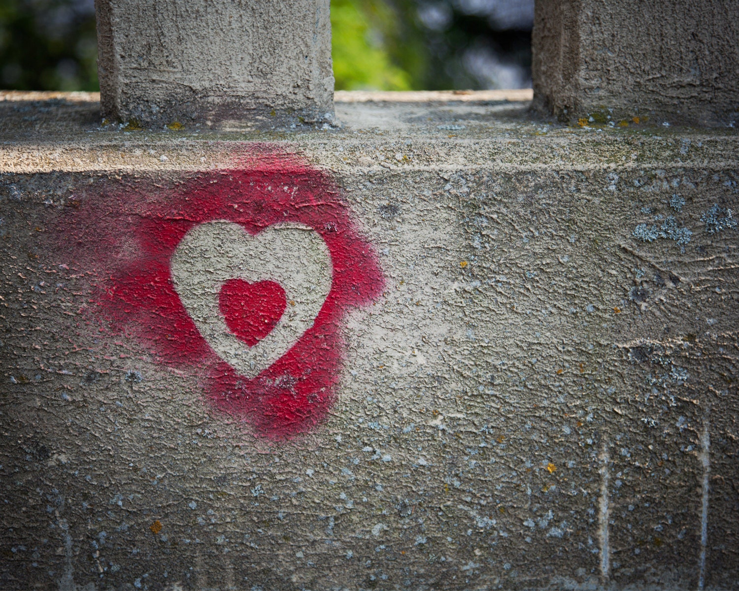 Red Heart Graffiti Photograph - Industrial Print - Modern City Photography - Tough Love Original Signed Fine Art Photograph 8x10