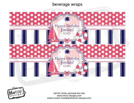 Sailor/Nautical Theme D.I.Y Beverage Wrappers Il_570xn