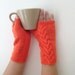 Orange Wool Fingerless Gloves Armwarmers Hand Knit Chic Winter Accessories Winter Fashion,halloween,christmas