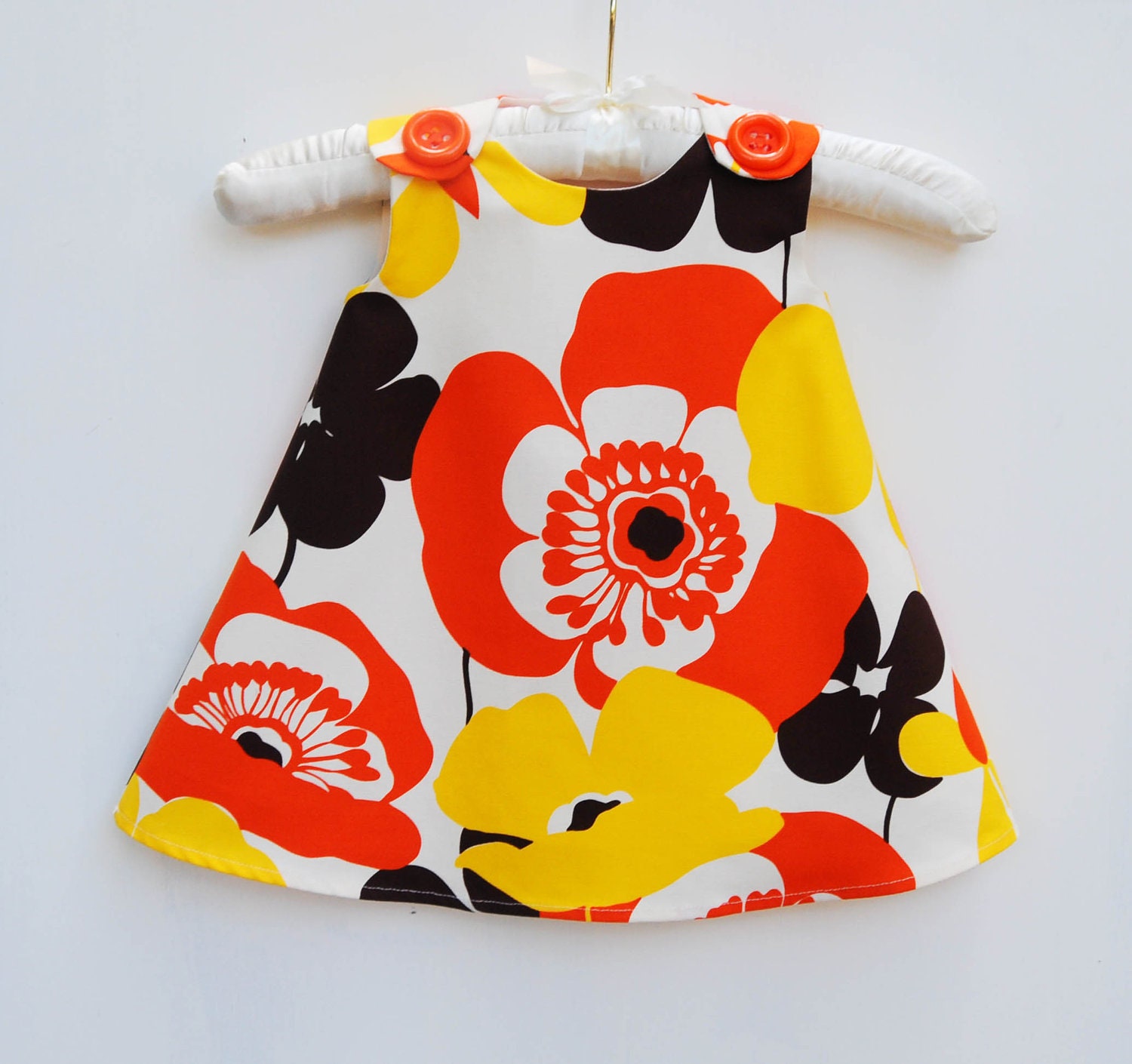 Sofia - Winter - Fall Aline Dress - Children Autumn Clothing - Designer Fabric - Floral - Birthday Gift - KK Children Designs - 3M to 4T