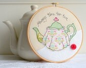 Embroidery hoop green teapot machine embroidery