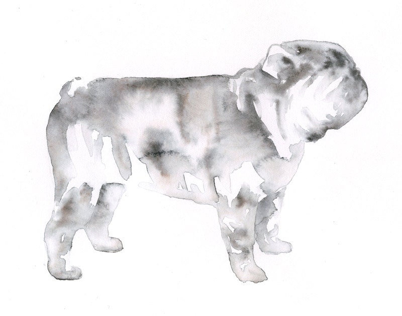 Bulldog Custom Silhouette Painting - 8x10