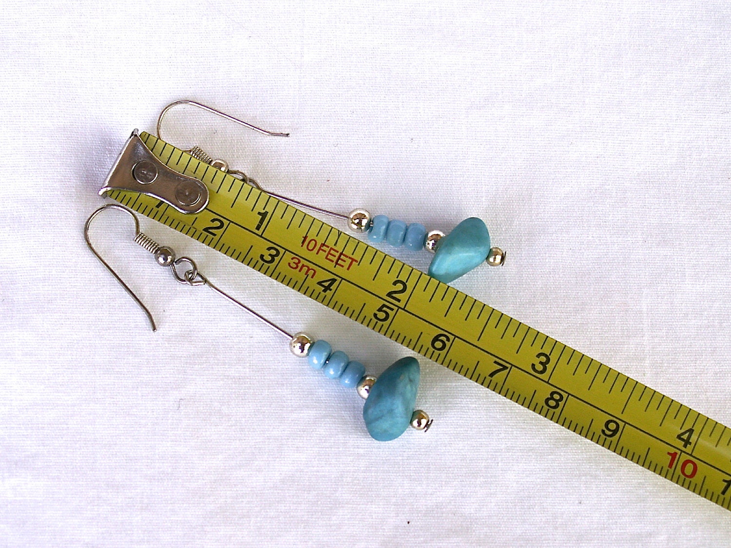 Handcrafted OOAK Turquoise dangle Earrings