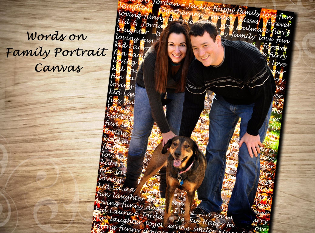 11x 14 Personalized Photo Canvas Art,  Family Portrait on canvas, Family words and poems on Canvas
