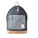 Washed Fabric Backpack with Big Pocket (Navy)