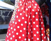 Adult Minnie Mouse Inspired Pillowcase Dress, with Ruffle and Yellow Trim