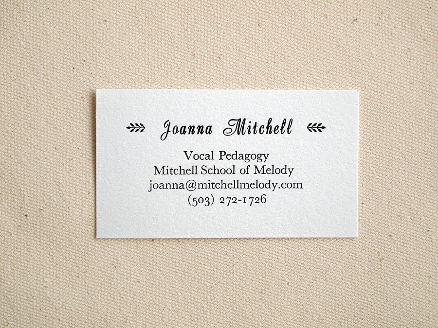 Premium Business Cards - Greenhouse Style - Letterpress Printing (50)