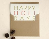 Letterpress Holiday Card Set - Custom Vintage Modern Style Christmas - Transatlantic (30)